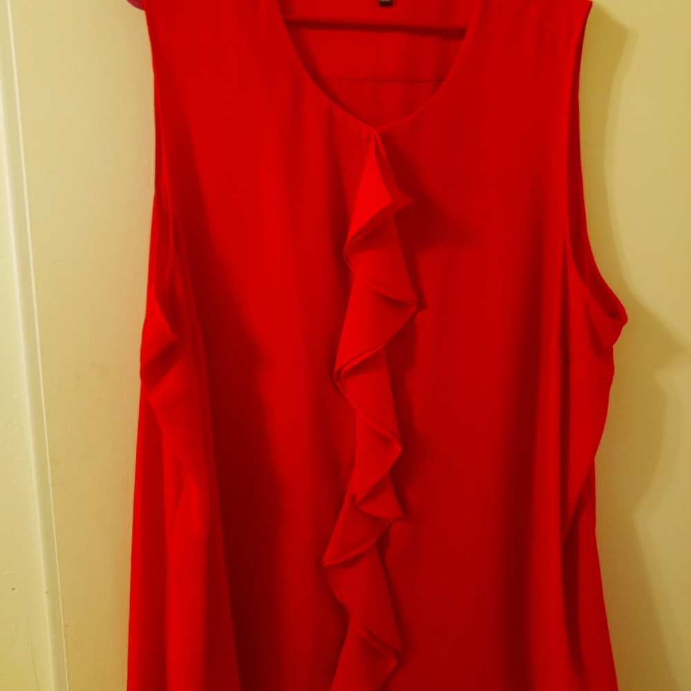 Beautiful deep red blouse with ruffle details